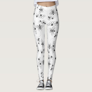 Leggings Abeilles de miel et guêtres noires et blanches de