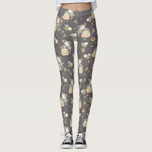 Leggings Abeilles De Miel, Fée & Bébé En Motif Sans Faille