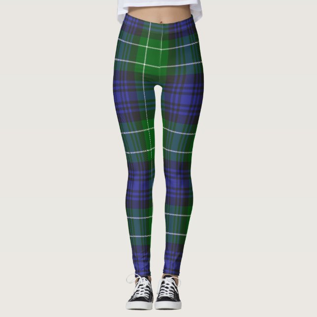 Leggings Abercrombie Blue Green Tartan Plaid Scottish (Devant)