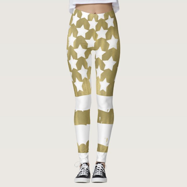 Leggings Abrégé sur drapeau des Etats-Unis de bannière (Devant)