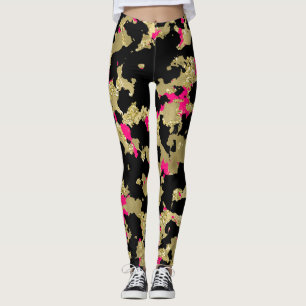 Leggings Abrégé sur noir roses indien de parties