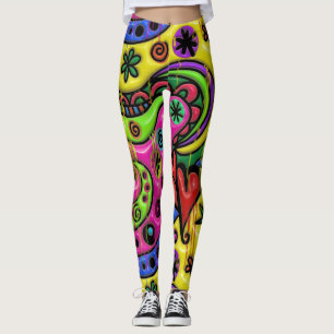 Leggings Abrégé sur peinture d'égoutture de griffonnage