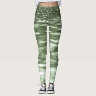 Leggings Abstract #3: Olive green blur