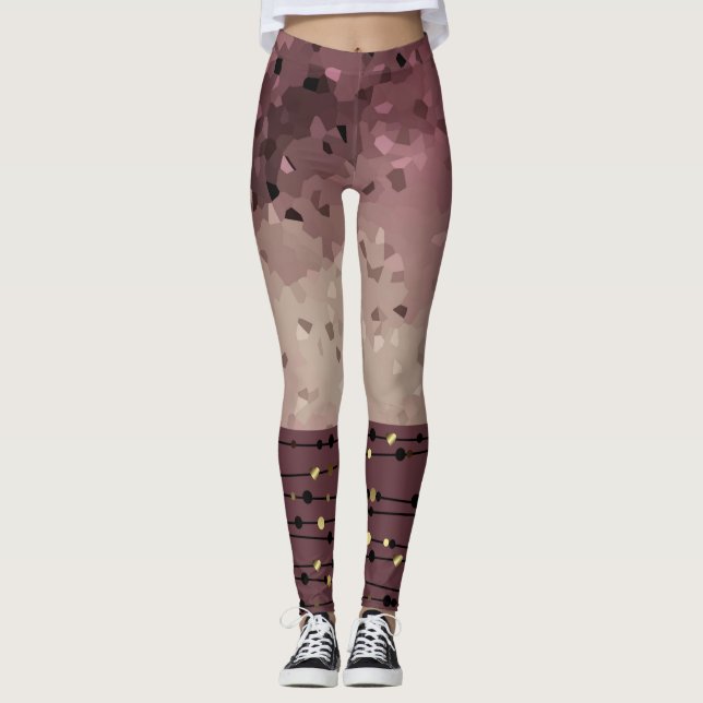 Leggings Abstract, brown, rose, rose (Devant)