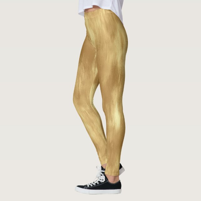 Leggings Abstract Brushed Gold Texture (Gauche)