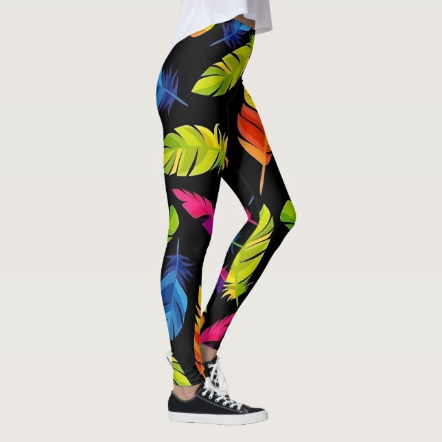Leggings Abstract colorful feather explosion (Droite)