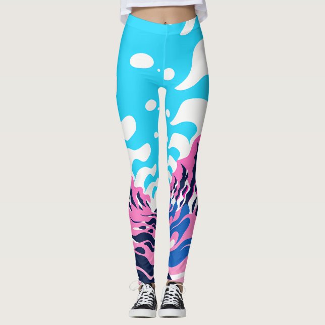 Leggings Abstract Dream Wave – Vibrant Surreal Flow (Devant)