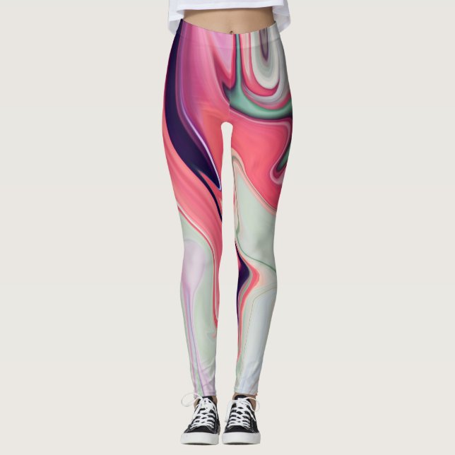 Leggings Abstract elegant fluide marble liquide (Devant)
