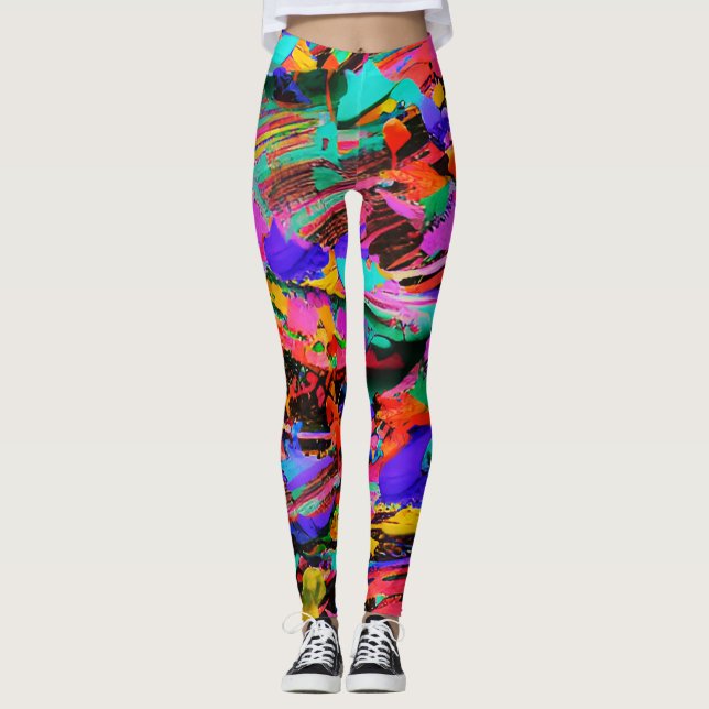 Leggings Abstraction haute tension (Devant)