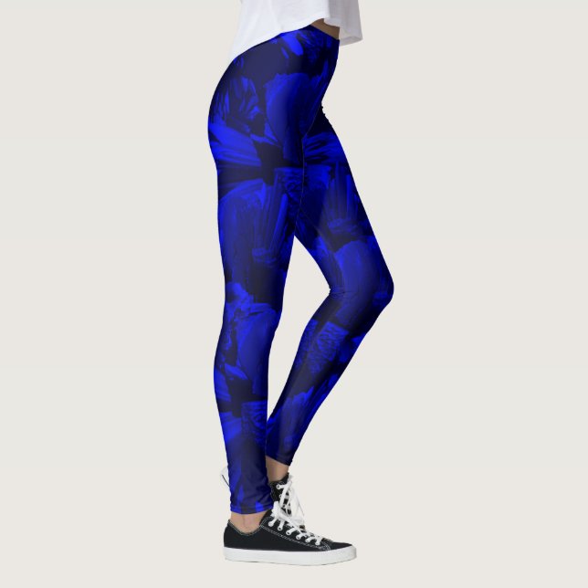 Leggings Abstrait Bleu et Noir Riche (Droite)