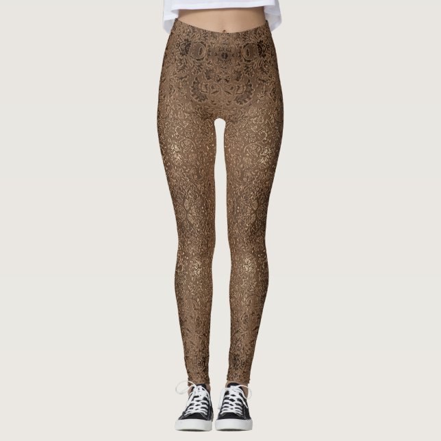 Leggings Abstrait brun brun brun brun belle échantillons (Devant)