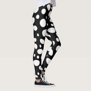 Leggings Abstrait Cheetah Spots noir & blanc Monochrome