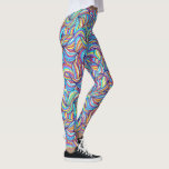 Leggings Abstrait coloré Doodle Swirl Motif, Amusant<br><div class="desc">Des leggings super amusants avec un motif tourbillon abstrait coloré. Idéal pour une sortie nocturne,  un concert,  un festival,  une séance de yoga ou une tenue quotidienne.</div>