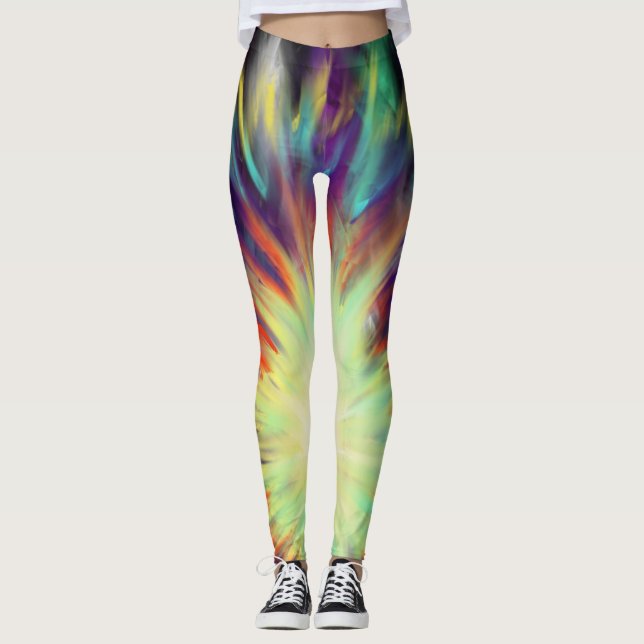 Leggings Abstrait coloré gras déferlant (Devant)