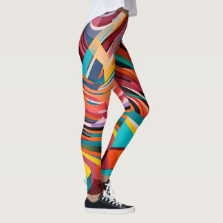 Leggings Abstrait coloré moderne urbain Motif géométrique