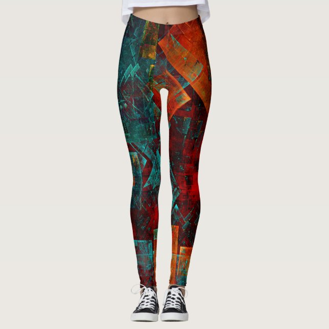 Leggings Abstrait Cool coloré moderne Motif artistique (Devant)