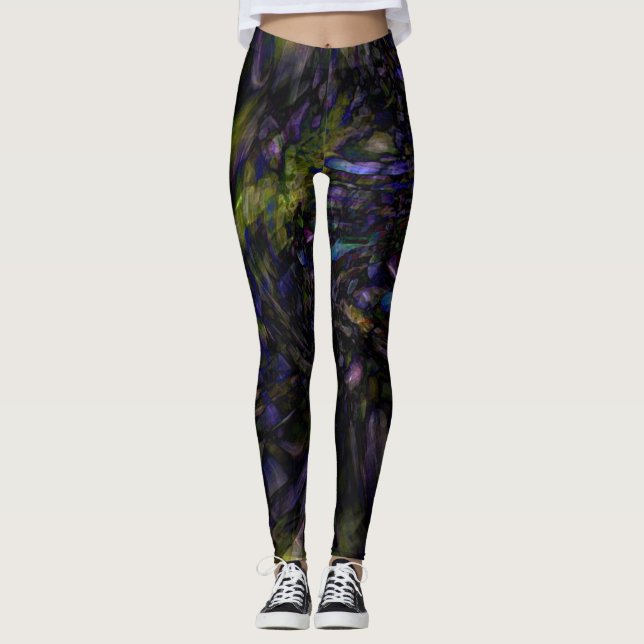 Leggings Abstrait Couleur Marbre Swirl Art moderne Cool uni (Devant)