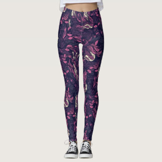 Leggings Abstrait : Courant violet et rose