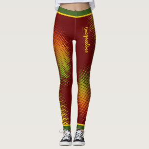 Leggings Abstrait dans les couleurs caribéennes avec nom su