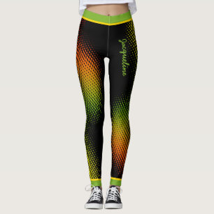 Leggings Abstrait dans les couleurs caribéennes avec nom su
