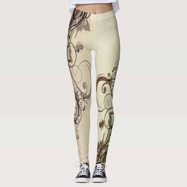 Leggings Abstrait doré (Devant)