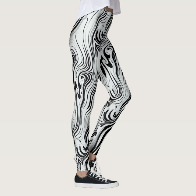 Leggings Abstrait Flux Liquide Abstrait (Droite)