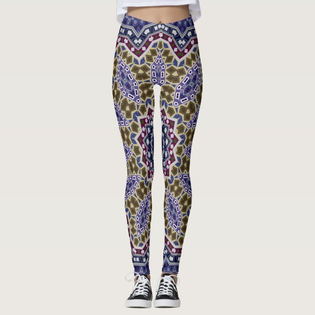 Leggings Abstrait folk mandala ethno traditionnel ornementa (Devant)