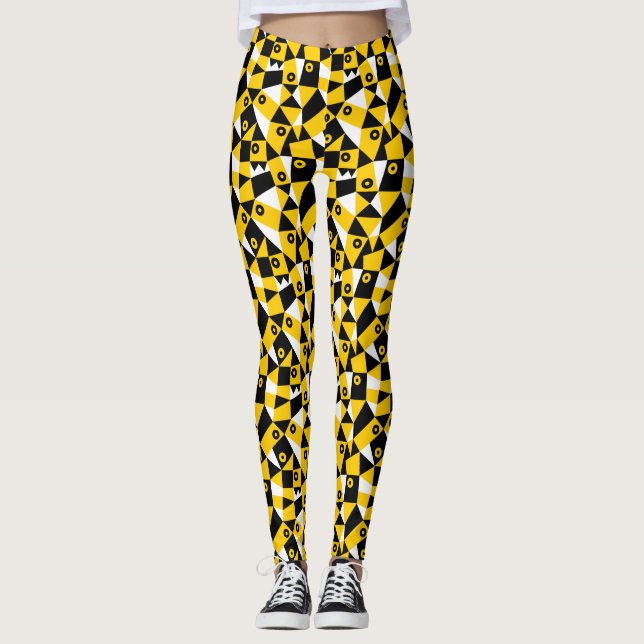 Leggings Abstrait géométrique 030919 - Ambre (Devant)