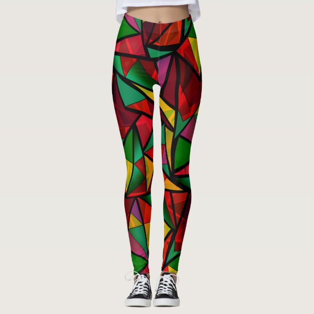 Leggings Abstrait, géométrique, polygonale (Devant)