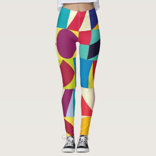 Leggings Abstrait géométrique : Vintage Motif sans fil.