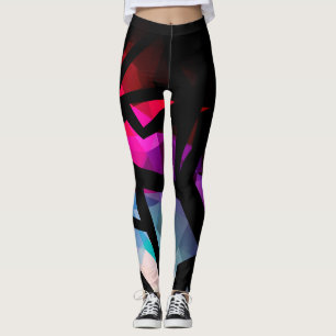Leggings Abstrait graffiti polygonal moderne dar géométriqu