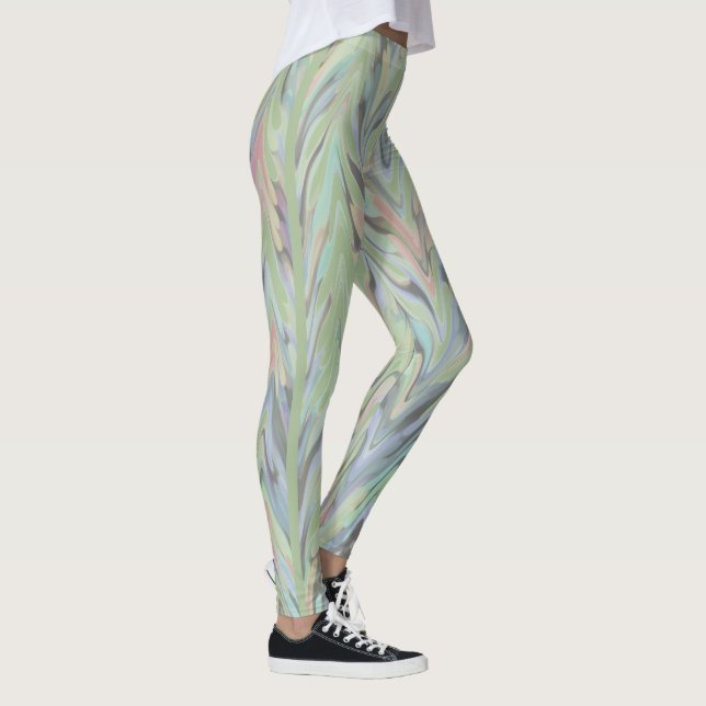 Leggings Abstrait Herringbone - fougère (Droite)