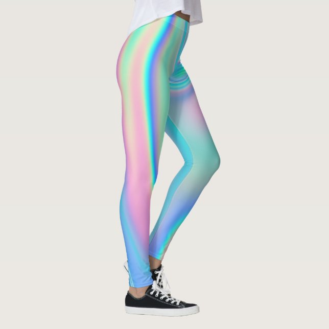 Leggings Abstrait holographique arc-en-ciel (Droite)