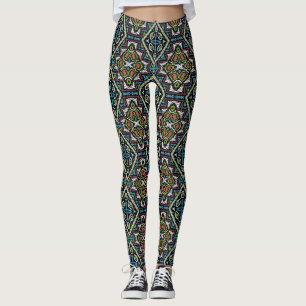 Leggings Abstrait mexicaine tribale rétro african ethno tra