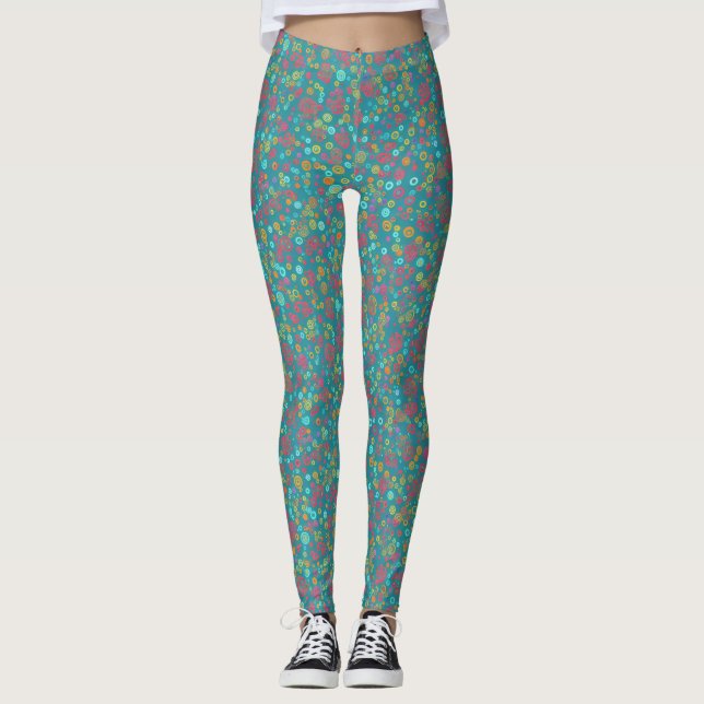 Leggings Abstrait moderne Colorful Pastel Circles Points Tu (Devant)