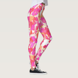 Leggings Abstrait moderne du milieu du siècle, Fuchsia, Cor