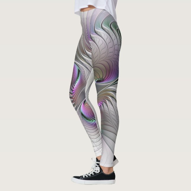 Leggings Abstrait moderne Shy Imaginaire Figure Fractal Art (Gauche)