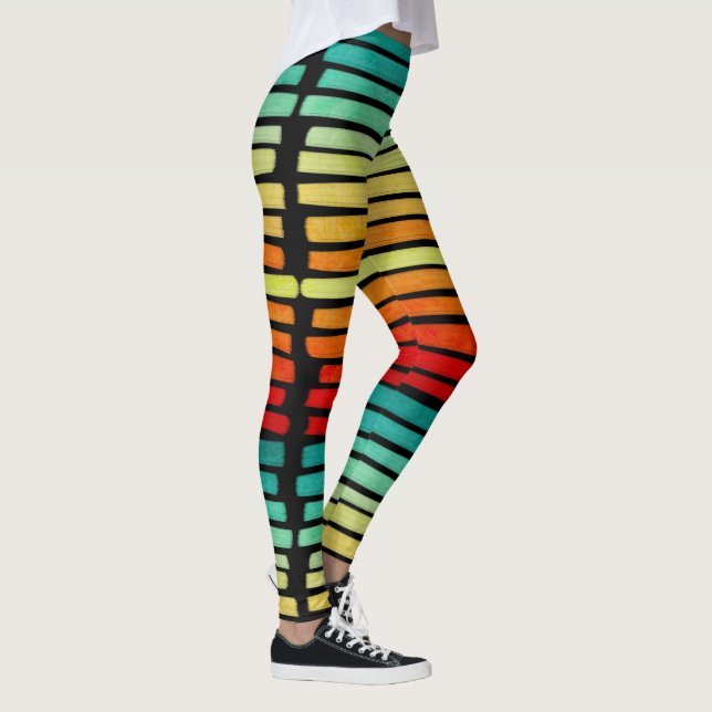 Leggings Abstrait moderne Tropical Summer Colours Brushstro (Droite)