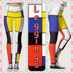 LEGGINGS - Abstrait mondrien de couleurs primaires<br><div class="desc">Une image de l'art abstrait de Mondrian des couleurs primaires est présentée sur ces Leggings. Disponible en cinq tailles pour femmes (XS, S, M, L, XL). Voir la description "A propos de ce produit" ci-dessous pour des informations générales sur le dimensionnement et le produit, L'image couvre l'ensemble de la paire...</div>