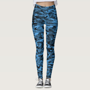 Leggings Abstrait Motif bleu noir