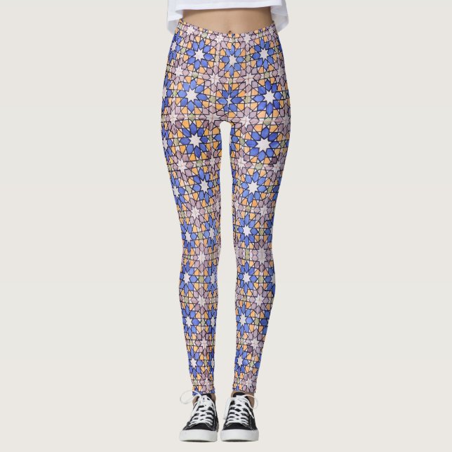 Leggings Abstrait Motif d'art floral numérique (Devant)