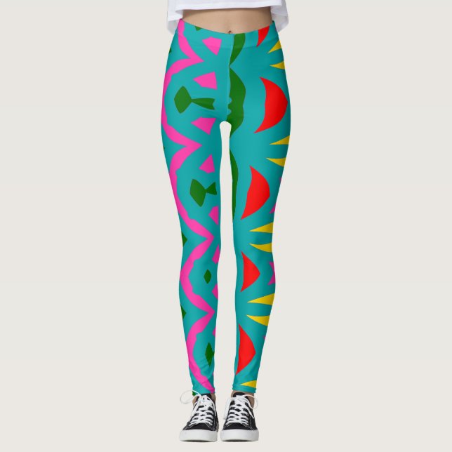 Leggings Abstrait multicolore moderne "Ratti_Creative_Arts" (Devant)