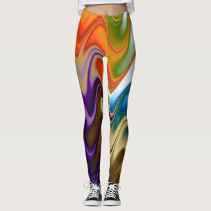 Leggings Abstrait Multicolore Ondulé