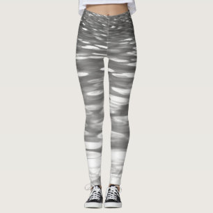 Leggings Abstrait n° 3 : brillant gris argenté
