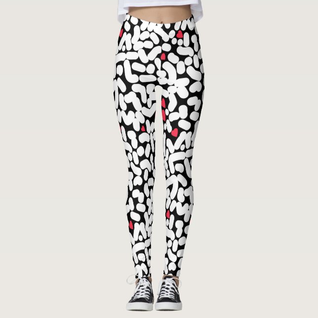Leggings Abstrait noir blanc (Devant)
