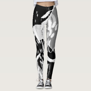 Leggings Abstrait noir blanc gris