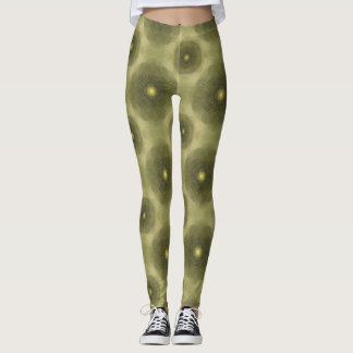 Leggings Abstrait Olive Green Flower Motif sans couture