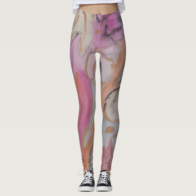Leggings Abstrait Pastel Floral (Devant)