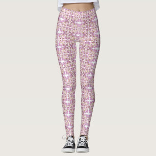 Leggings Abstrait Pastel rose violet rayures horizontales
