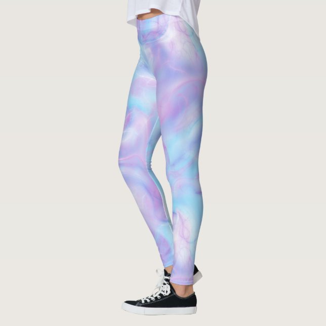 Leggings Abstrait rose, bleu et violet (Gauche)